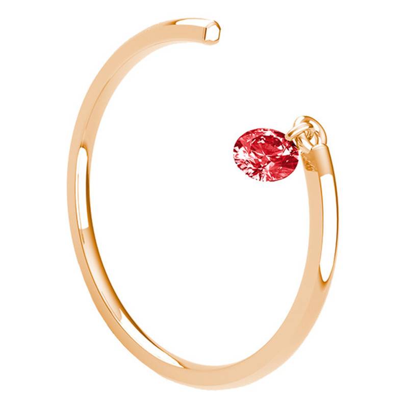 750/1000 Rose Gold, Open & Pierced Red Sapphire 0.30 ct Smooth Ring - Demetra