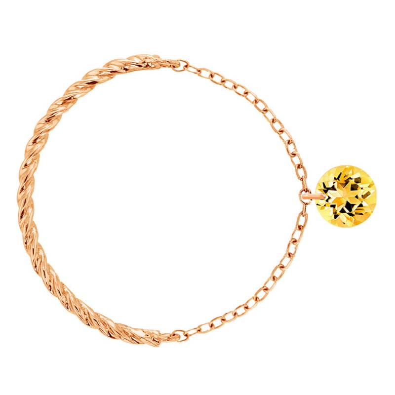 750/1000 Rose Gold & Pierced Yellow Sapphire Double Link Ring 0.30 ct - Demetra