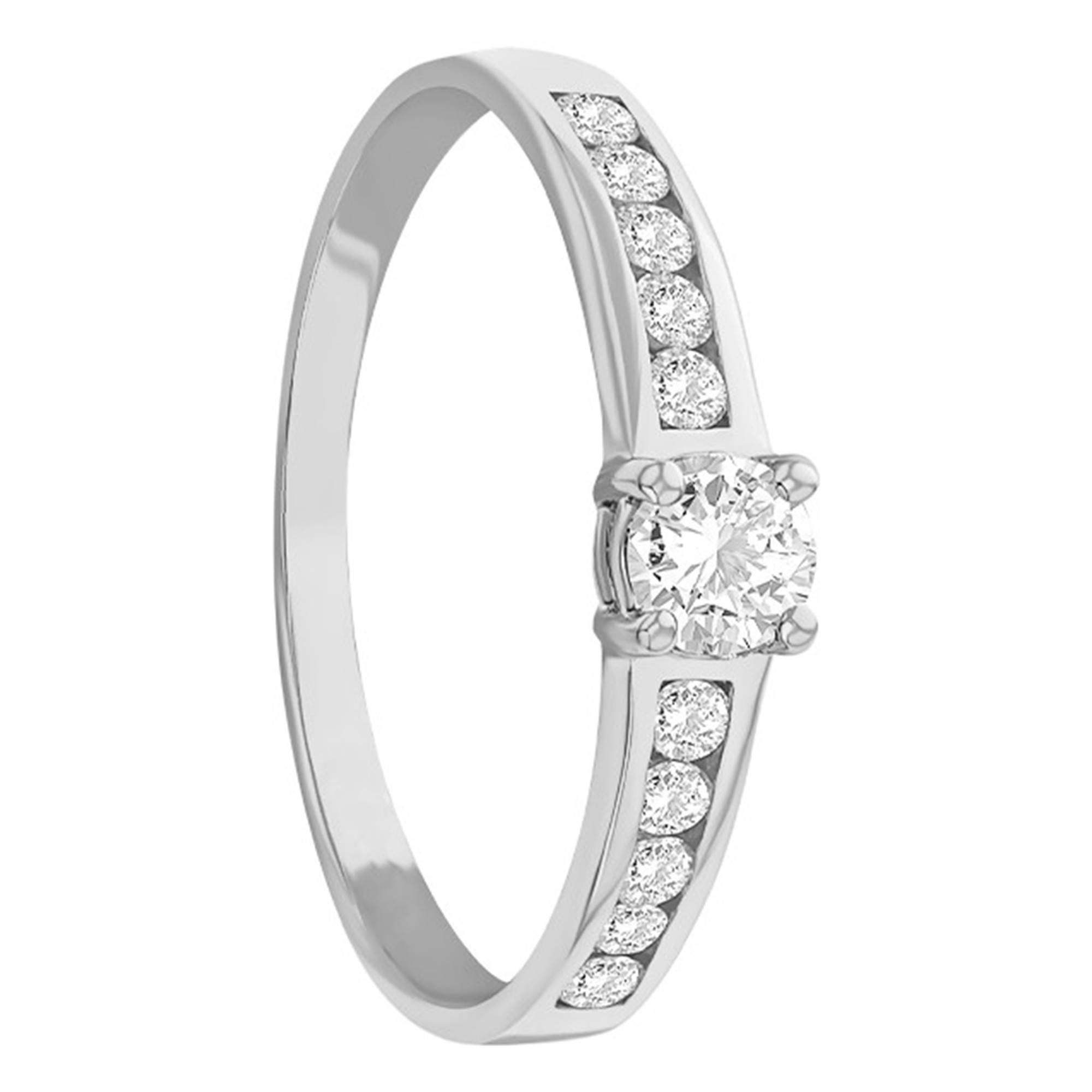 Bague Solitaire Diamant Or Blanc 18K 0.50ct - Marque LYS - Taille 51 - NEUVE Authentique