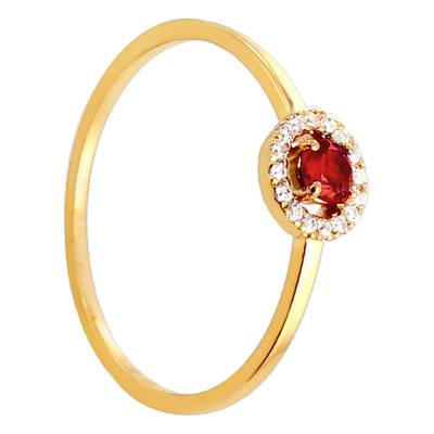 Bague Alaverdi Or Jaune 750, Rubis 0,18 ct, Diamants 0,06 ct - Diamond Lady