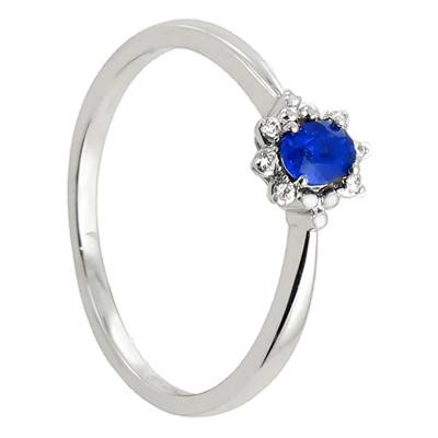 Bague Arti Or Blanc 750, Saphir 0,28 ct, Diamants 0,03 ct - Diamond Lady
