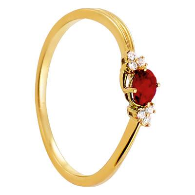Bague Azada Or Jaune 750, Rubis 0,25 ct, Diamants 0,03 ct - Diamond Lady