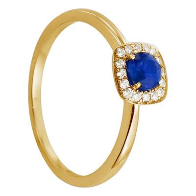 Bague Talinela Or Jaune 750, Saphir 0,34 ct, Diamants 0,08 ct - Diamond Lady