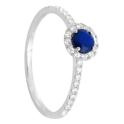 Bague Divinada Or Blanc 750, Saphir 0,38 ct, Diamants 0,20 ct - Diamond Lady