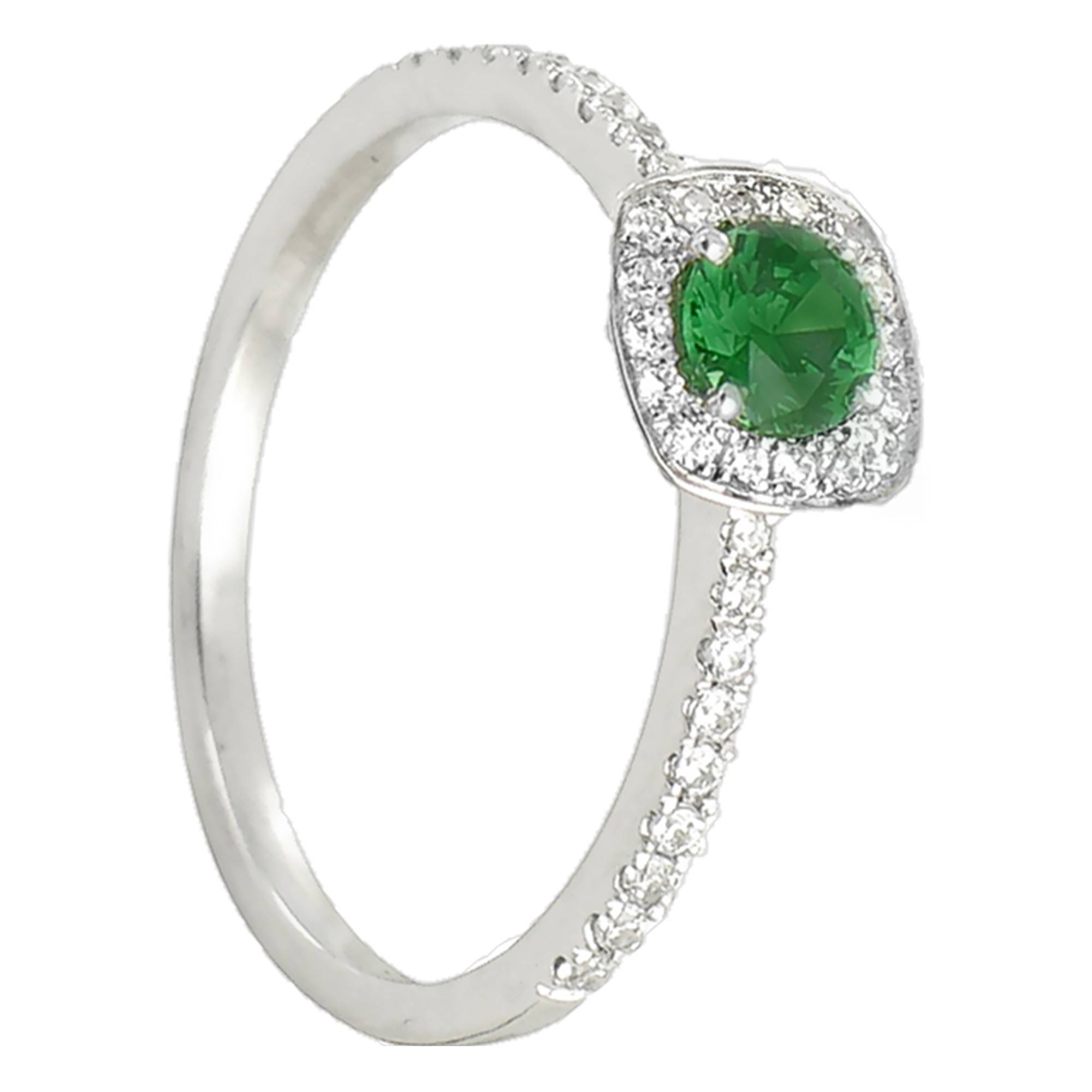 Bague Diamaline Or Blanc 750 Emeraude Diamond Lady Ocarat