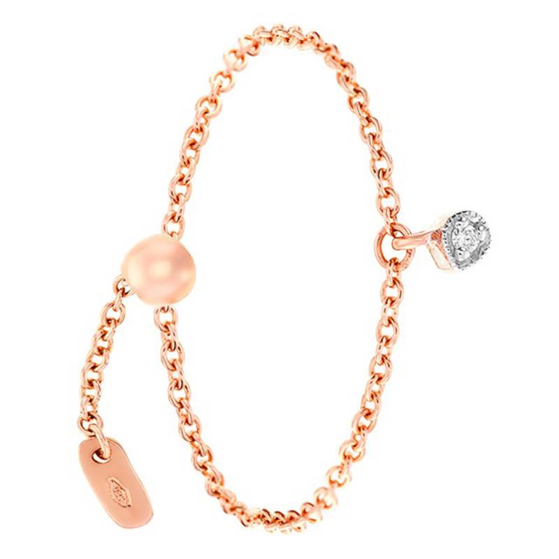 750/1000 Rose Gold & Diamond Cable Chain Ring - Caterina B