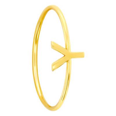 750/1000 Yellow Gold Alphabet Letter Ring - Size 58 - Caterina B