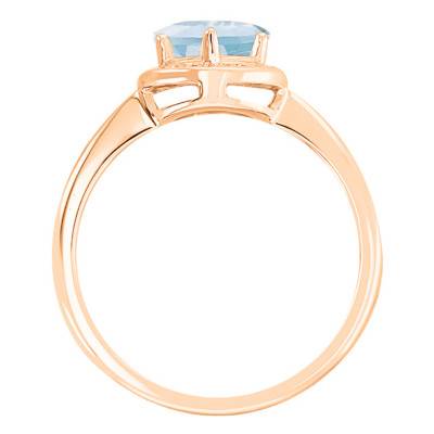 Bague, Or Rose 750, Topaze Ronde & Diamants - Bloomingstone