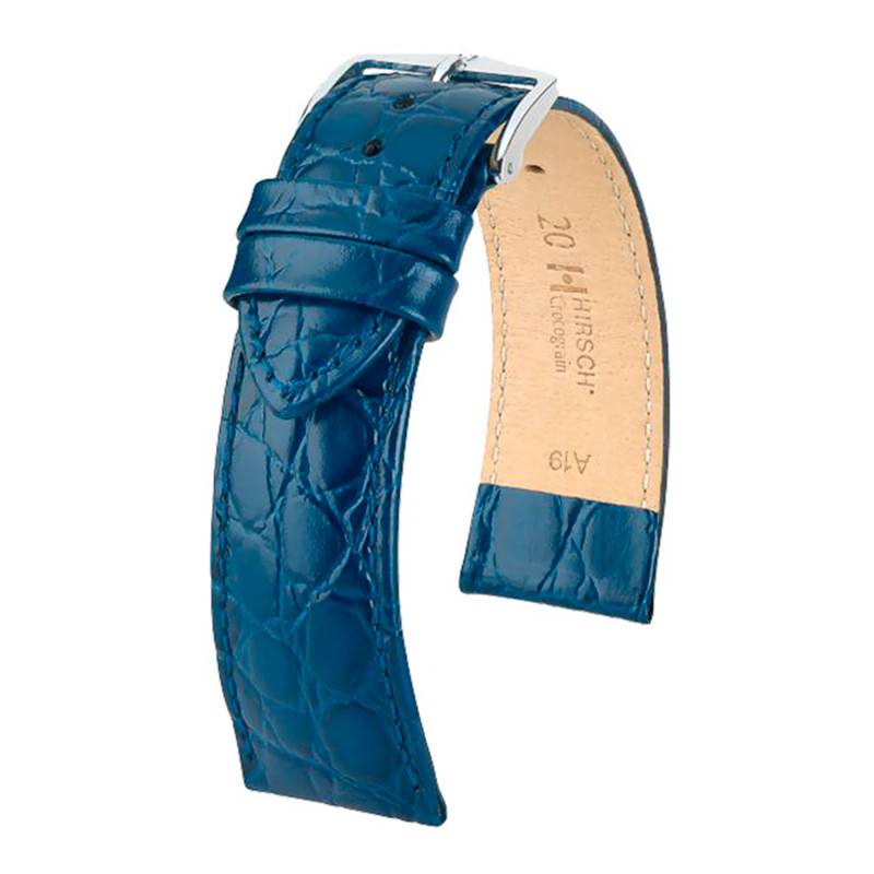 Blue Crocograin Watch Strap 12302880 - Hirsch