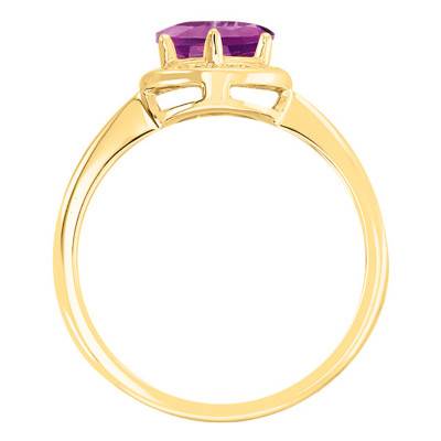 750/1000 Yellow Gold Round Rhodolite and Diamond Ring - Bloomingstone