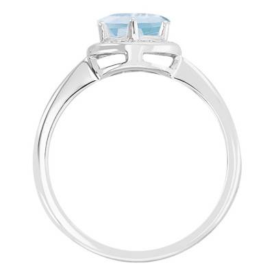 Bague, Or Blanc 750, Topaze Ronde & Diamants - Bloomingstone