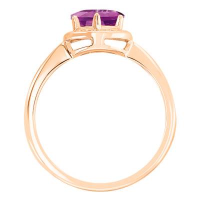 750/1000 Rose Gold Round Rhodolite and Diamond Ring - Bloomingstone