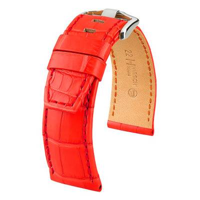 Bracelet Tritone Selection Alligator Rouge Mat / Rouge - Entrecorne 24 mm - Chute 22 mm - Hirsch