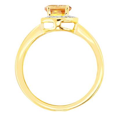 Bague Citrine Ovale Or Jaune 750 & Diamants - Bloomingstone