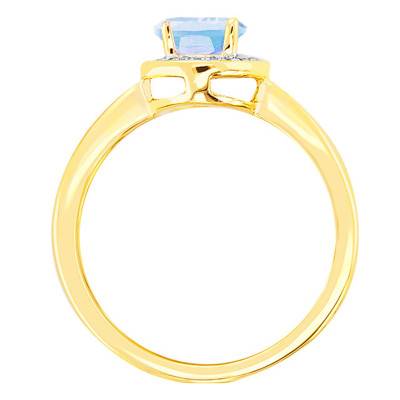 Bague Topaze Ovale Or Jaune 750 & Diamants - Bloomingstone
