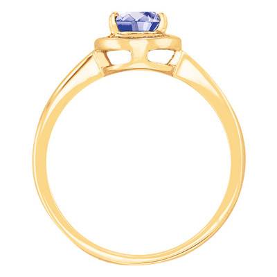 Bague Tanzanite Poire Or Jaune 750 & Diamants - Bloomingstone