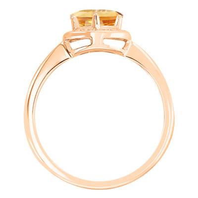 Bague Citrine Ovale Or Rose 750 & Diamants - Bloomingstone