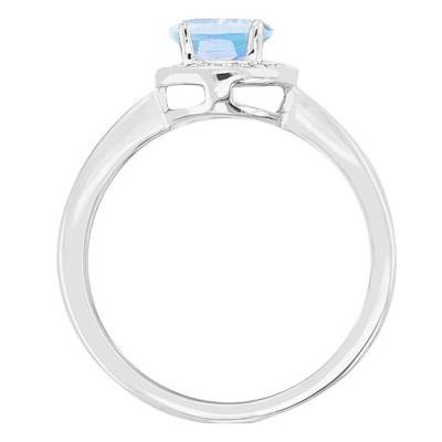 Bague Topaze Ovale Or Blanc 750 & Diamants - Bloomingstone