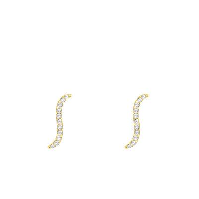 Boucles d'oreilles Forme de S en Or Jaune 375 & Zircones Blanches - Emanessence