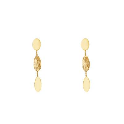 Boucles d'oreilles Triple Goutte en Or Jaune 375 - Emanessence