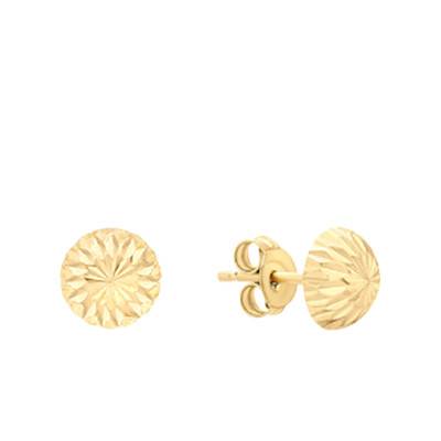 Boucles d'oreilles Demi Boules Diamantées en Or Jaune 375 - Emanessence