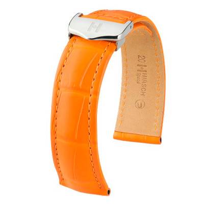 Bracelet Speed Selection Alligator Orange Mat - Entrecorne 22 mm - Chute 18 mm - Hirsch