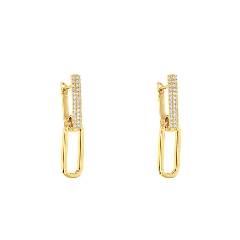 White Zirconia Drop Earrings in Gold-Plated 925 Silver - Emanessence