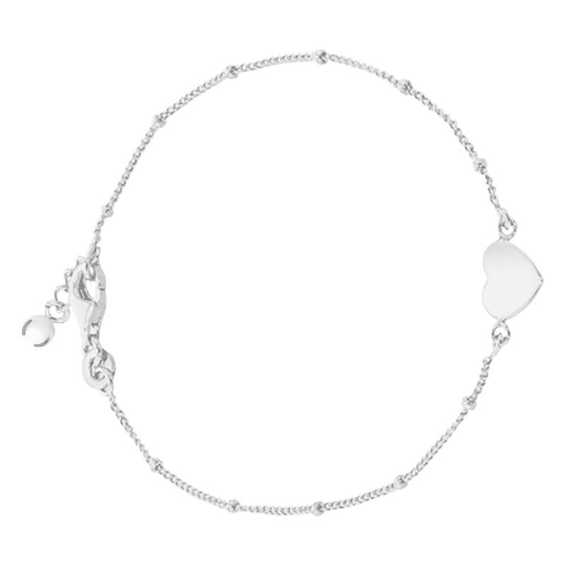 925 Silver Heart Bracelet, Length 18 cm to 19 cm - Emanessence
