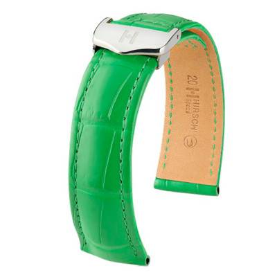 Bracelet Speed Selection Alligator Vert Mat - Entrecorne 19 mm - Chute 18 mm - Hirsch