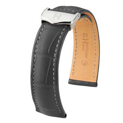 Bracelet Cuir Speed Selection Alligator Gris Mat 22mm - Hirsch