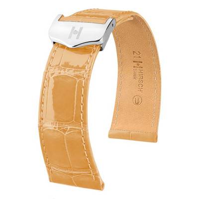 Bracelet Cuir Savoir Selection Alligator Shiny Beige - Hirsch