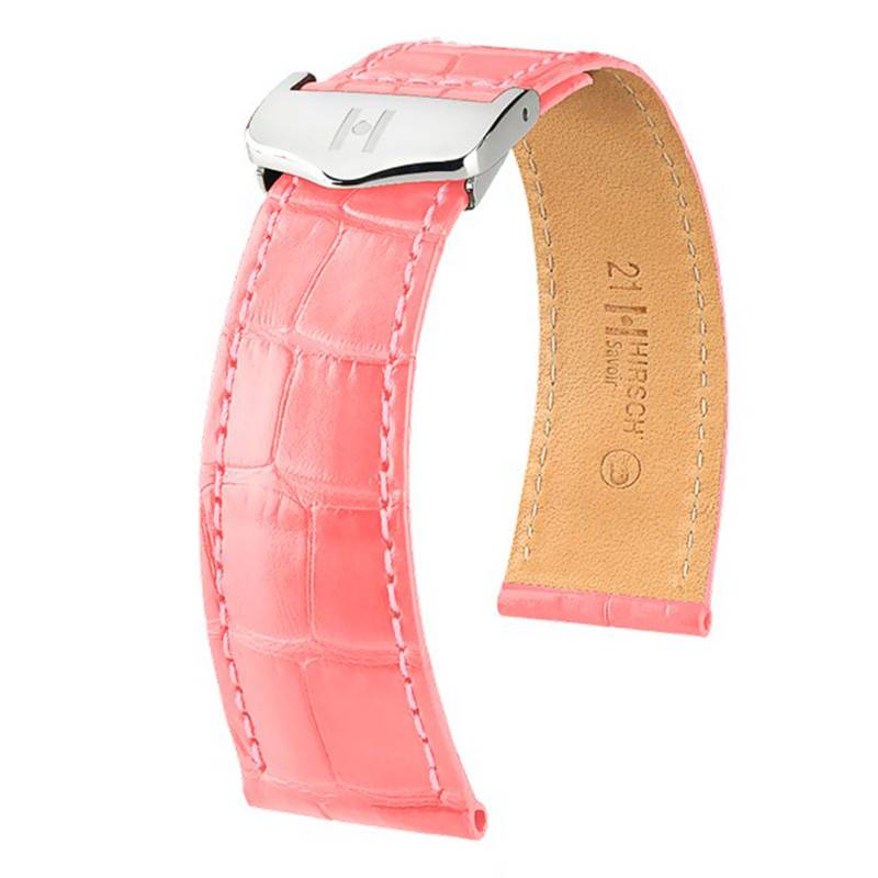 Matte Pink Alligator Leather Savoir Selection Watch Strap - Hirsch