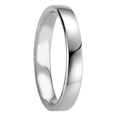 Aroania Silver Comfort-Fit Half-Dome Wedding Ring - Breuning