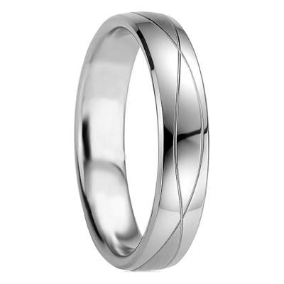 Gionia Silver Comfort-Fit Half-Dome Wedding Ring - Breuning