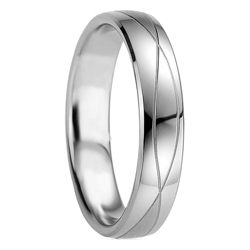 Gionia Silver Comfort-Fit Half-Dome Wedding Ring - Breuning