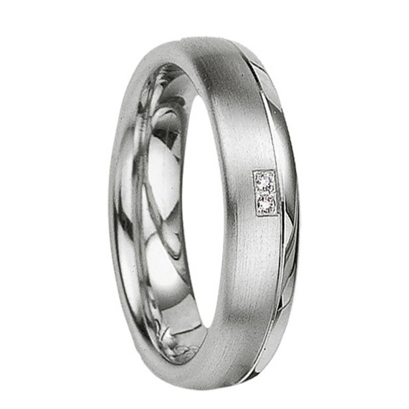 Argosas 925 Silver & Diamond Half Eternity Band - Comfort Fit - Breuning