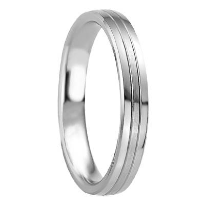 Silver Domed Comfort-Fit Taygète Wedding Ring - Breuning