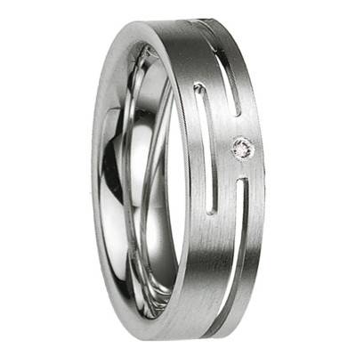 925 Silver & Diamond Tébhesos Ribbon Comfort-Fit Wedding Ring - Breuning