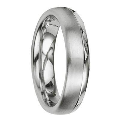 925 Silver Argosas Half-Dome Comfort-Fit Wedding Ring - Breuning