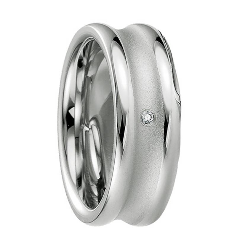 925 Silver & Diamond Corinthe Concave Comfort-Fit Wedding Ring - Breuning