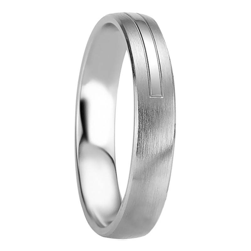 Silver Domed Comfort-Fit Varnous Wedding Ring - Breuning