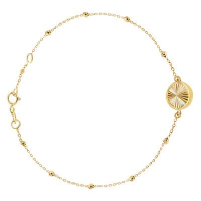 Bracelet Rond Arc en Ciel en Or Jaune 375, Longueur 18 à 19 cm - Emanessence