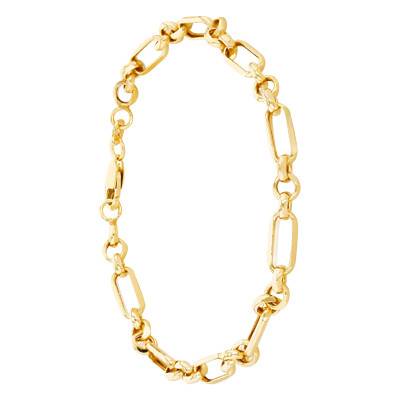 Bracelet Maille Figaro Belcher en Or Jaune 375, Longueur 19 cm, Largeur 4,60 mm - Emanessence