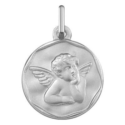 Médaille Ange Raphaël Or Blanc 750, Diamètre 16 mm - Argyor