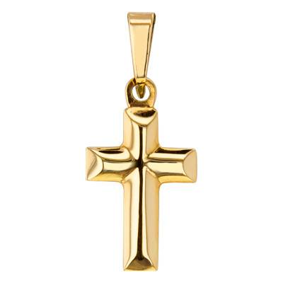 Croix Semi Bombée Creuse Or Jaune 375 - Vandona