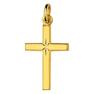 Croix étoile or jaune lapidée - Emanessence
