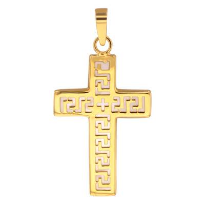 750/1000 Yellow Gold & Mother-of-Pearl Mixed Cross - Vandona