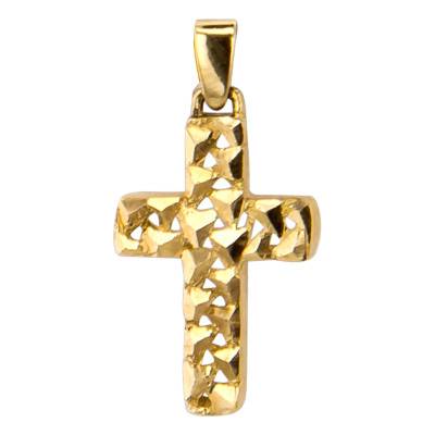 Croix Effet Ecaillé Or Jaune 750 - Vandona
