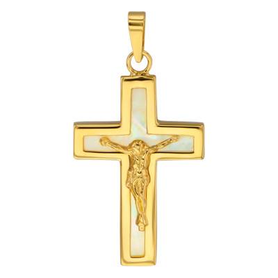 Pendentif Croix Christ Or Jaune 375 - Vandona