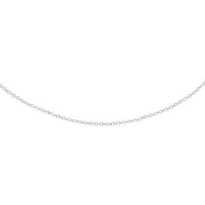 375/1000 White Gold Cable Chain, Length 41 cm to 46 cm - Emanessence